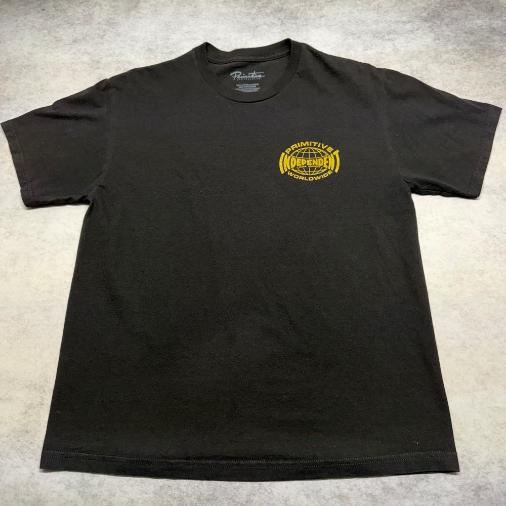 Primitive Independent Truck Company Mens Large Black Graphic Y2K Skate TShirt